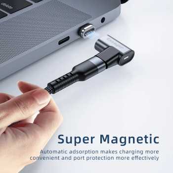 Gambar produk ESSAGER OTG Type C USB 3.1 Magnetic Adaptor Elbow Suction LED 10Gbps - EZJCX-KTZ0G