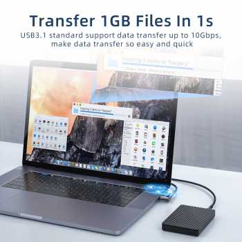 Gambar produk ESSAGER OTG Type C USB 3.1 Magnetic Adaptor Elbow Suction LED 10Gbps - EZJCX-KTZ0G