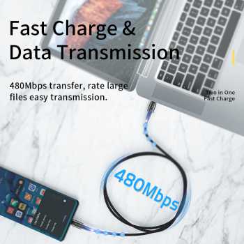 Gambar produk ESSAGER Kabel Data Type-C to Type-C Fast Charging LED Braided 100W 2M - ES-X16
