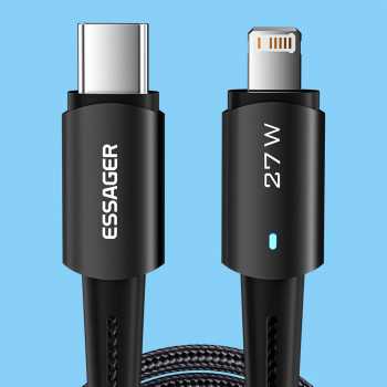 Gambar produk ESSAGER Kabel Data Type C to Lightning Fast Charging LED 27W 1M - ES-X16