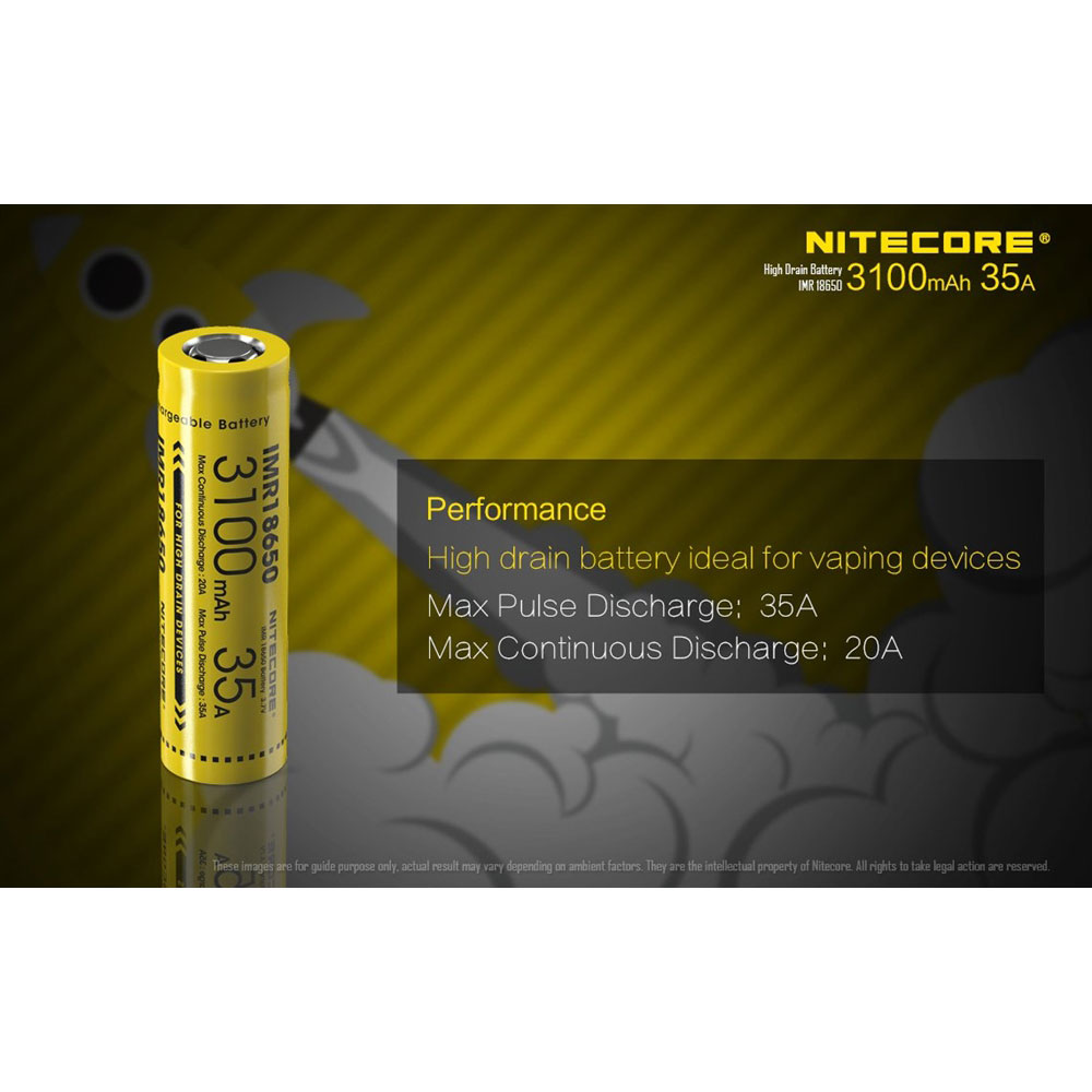 Gambar produk NITECORE Baterai Vape Rechargeable IMR18650 3.7 V 3100mAh 1 PCS - 4