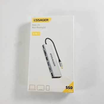 Gambar produk ESSAGER USB Hub Type C Adapter 8in1 USB 3.2 SD TF HDMI SSD PD 100W - ES-TA08
