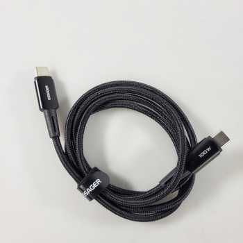 Gambar produk ESSAGER Kabel Data Type-C to Type-C Fast Charging LED Braided 100W 2M - ES-X16