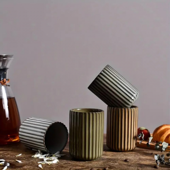 Gambar produk GULSOO Gelas Keramik Kopi Teh Vintage Japanese Style Ceramic Cup 300ml - GS145