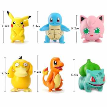 Gambar produk TAKARAX Pajangan Action Figure Karakter Pokemon 6 PCS - XPY06