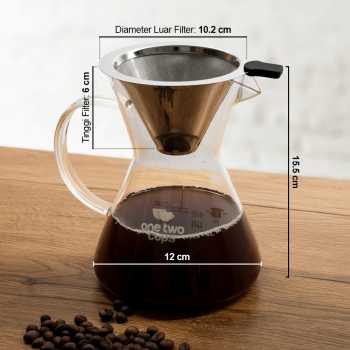 Gambar produk One Two Cups Coffee Server Chemex Drip Pour Over with Filter 450ml - YD-KT001