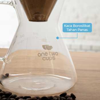 Gambar produk One Two Cups Coffee Server Chemex Drip Pour Over with Filter 450ml - YD-KT001