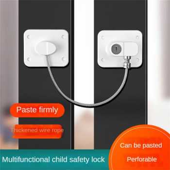 Gambar produk EUDEMON Kunci Pengaman Pintu Kulkas Multifungsi Adhesive Safety Lock - F3Q