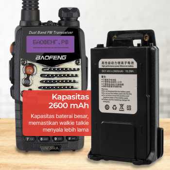 Gambar produk Taffware Baterai Walkie Talkie 2600mAh Type C for Baofeng UV5R 5RA 5RC