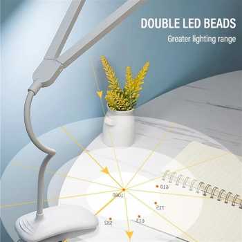 Gambar produk LiHangStar Lampu Meja Belajar Klip Double Head Rechargeable 3 Color - SL-933