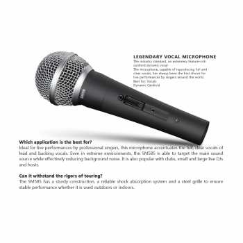 Gambar produk SHURE Microphone Dynamic Wired Handheld for Stage Singing (OEM) - SM58