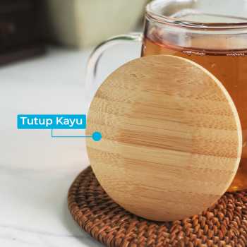 Gambar produk One Two Cups Cangkir Teh Saringan Kaca Tahan Panas Infuser Mug 420ml - C225