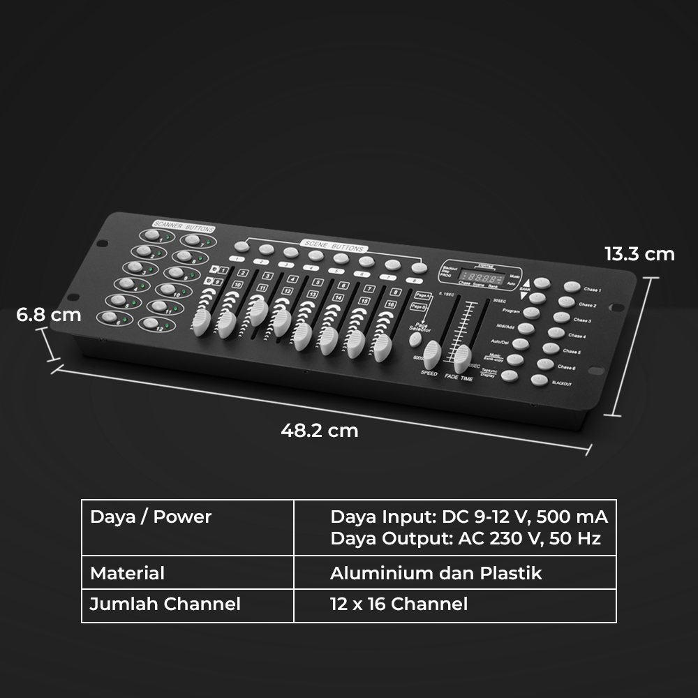 Gambar produk SHEHDS Mixer Lampu Stage Lighting Controller DMX Console DJ 192CH - SHE-DMX512
