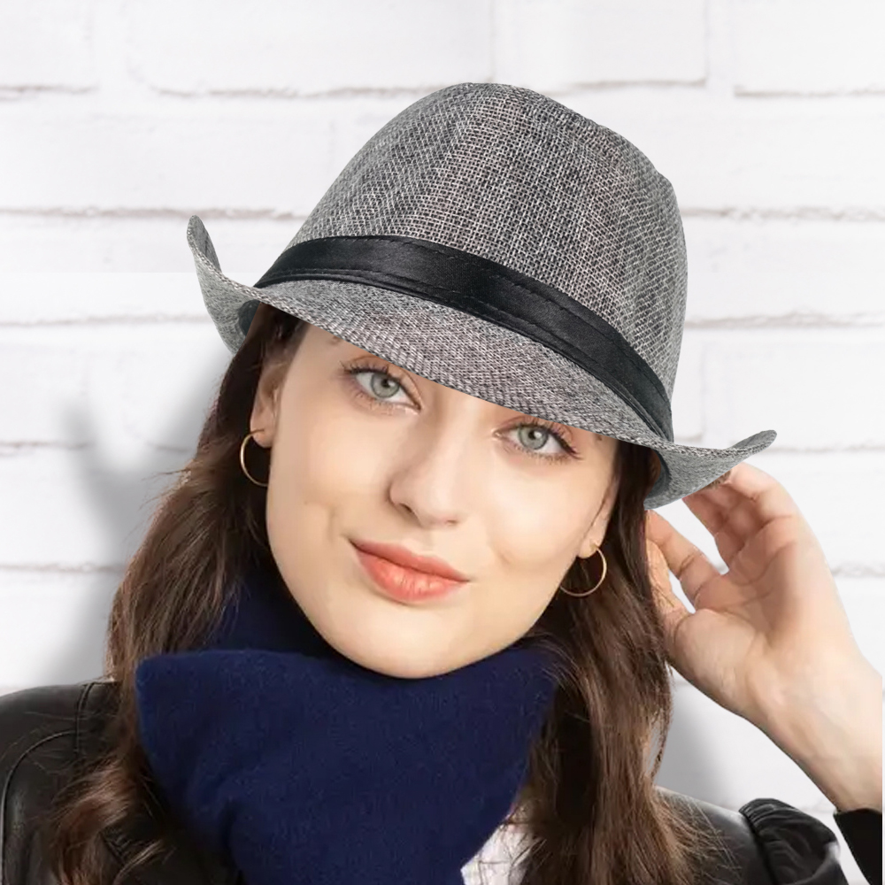 Gambar produk Yingrui Topi Fedora Unisex Laken Hat Jazz Classic Vintage - M-58