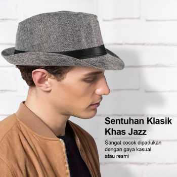 Gambar produk Yingrui Topi Fedora Unisex Laken Hat Jazz Classic Vintage - M-58