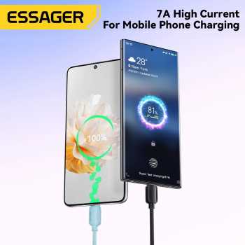Gambar produk ESSAGER Kabel Data USB Type C Fast Charging Braided 100W 7A 3M - ES-X46