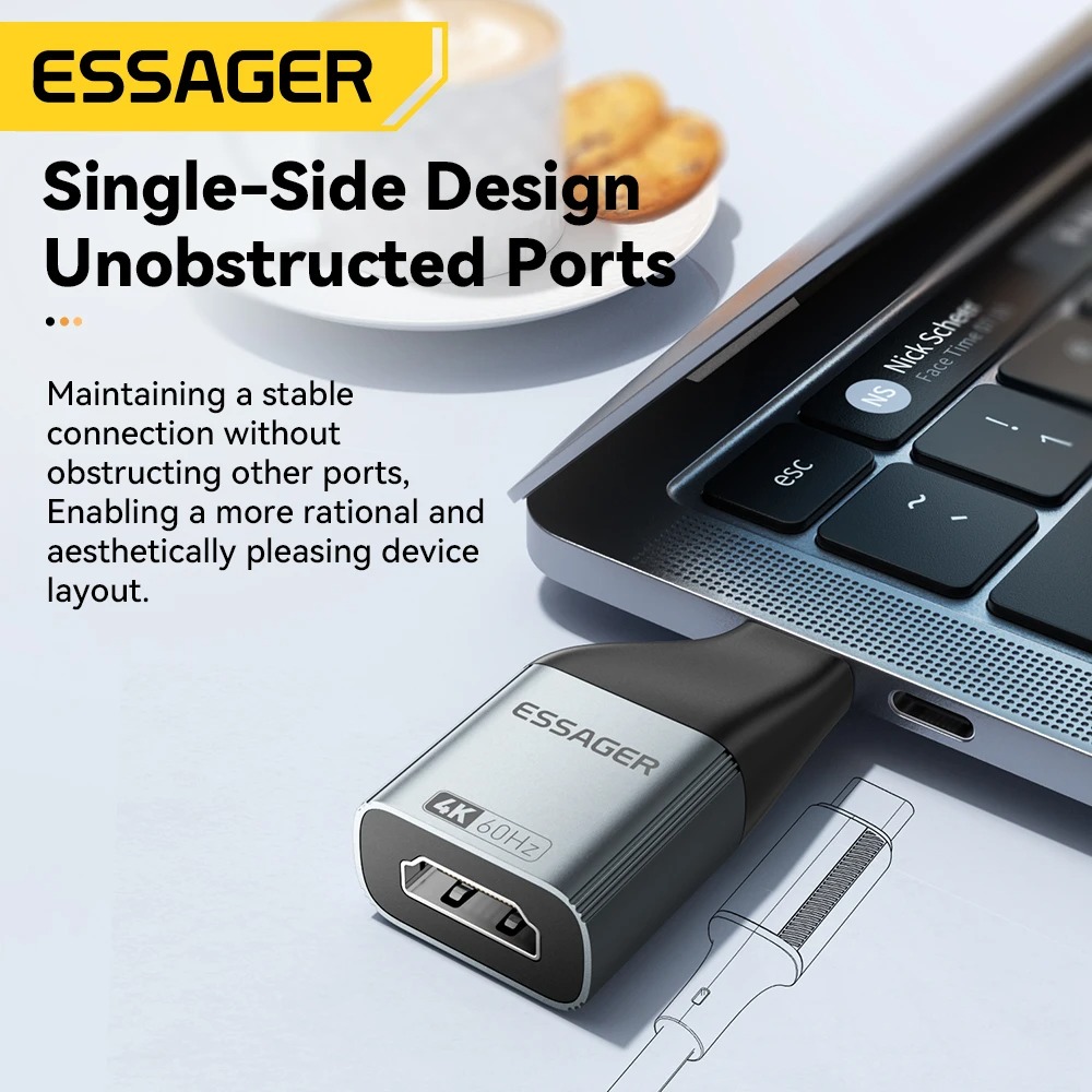 Gambar produk ESSAGER OTG HDMI to USB Type C Adapter Low Latency Portable 4K 60Hz - ES-OTG22