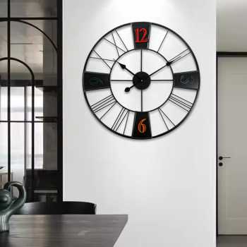 Gambar produk YOLYKEN Jam Dinding Besi Vintage Clock Quartz Silent Movement 60cm - WC21202
