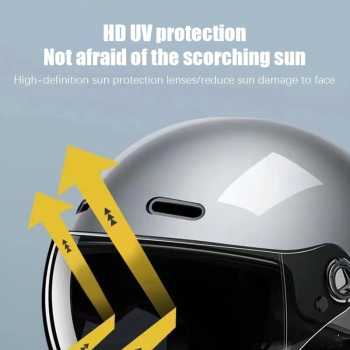 Gambar produk GIDDEN Helm Sepeda Skuter Half Face Dark Visor Retro Vintage - GD65