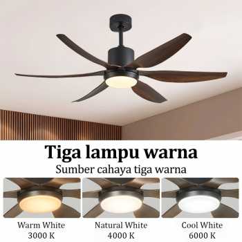 Gambar produk SAYWE Kipas Angin Gantung Lampu LED Tri Color with Remote 54 Inch - DY-588