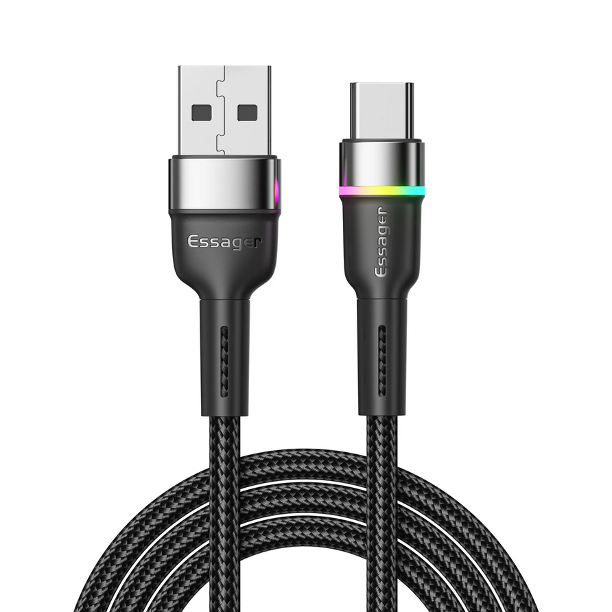 Gambar produk ESSAGER Kabel Data USB A to Type C Multifungsi Fast Charging 3A 1M - ES-X17