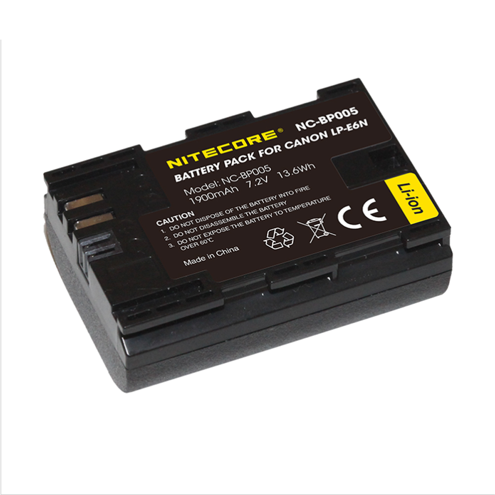 Gambar produk NITECORE Baterai Kamera Rechargeable 1900mAh for Canon LP-E6N - NC-BP005