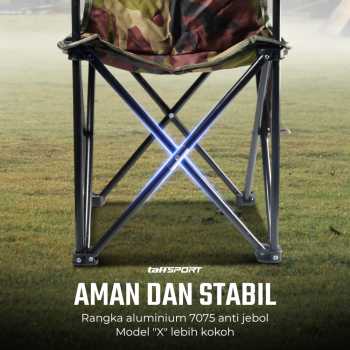 Gambar produk TaffSPORT Kursi Lipat Portable Memancing Outdoor Fishing Chair L 38x38x65cm - AAN147