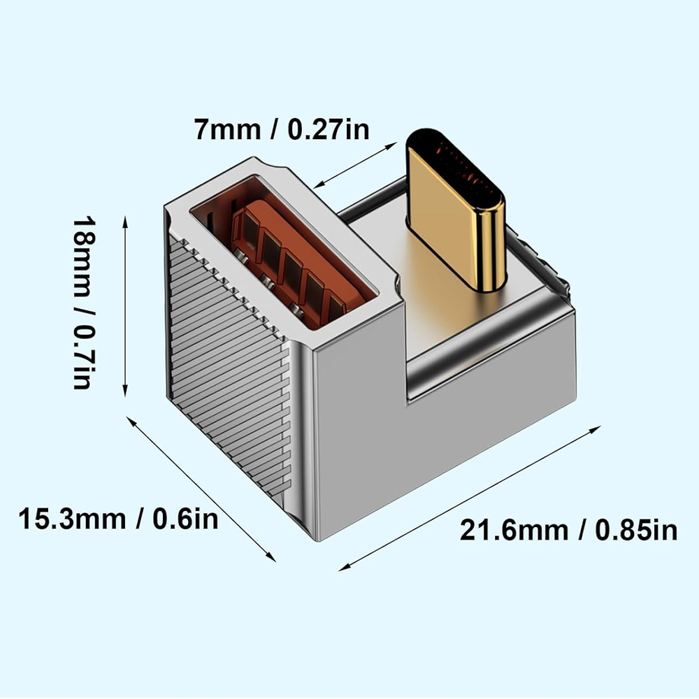 Gambar produk Rebre OTG USB 3.1 to Type C Adapter Converter U Shape 10Gbps 120W - RB14