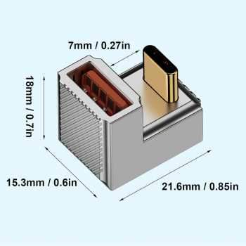 Gambar produk Rebre OTG USB 3.1 to Type C Adapter Converter U Shape 10Gbps 120W - RB14