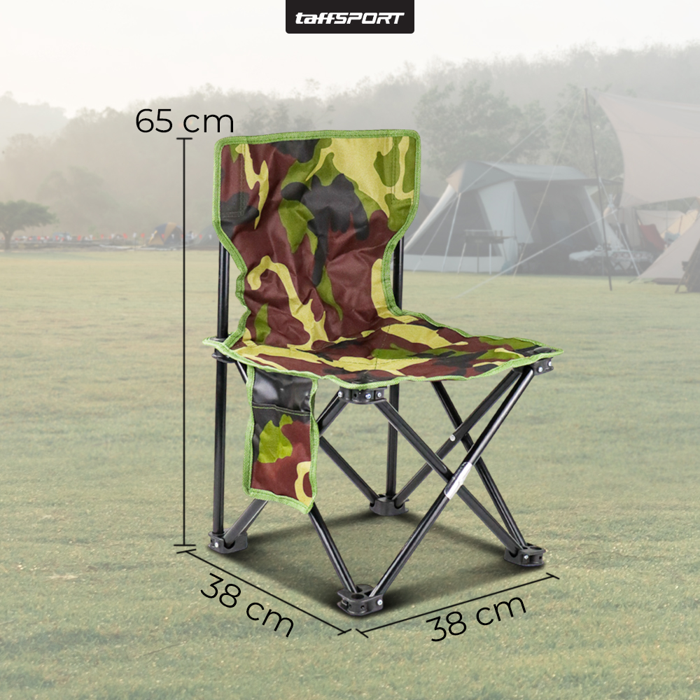 Gambar produk TaffSPORT Kursi Lipat Portable Memancing Outdoor Fishing Chair L 38x38x65cm - AAN147