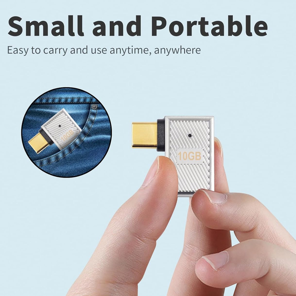 Gambar produk Rebre OTG USB 3.1 to Type C Adapter Converter Elbow Shape 10Gbps 120W - RB13