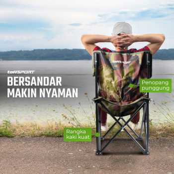 Gambar produk TaffSPORT Kursi Lipat Portable Memancing Outdoor Fishing Chair L 38x38x65cm - AAN147