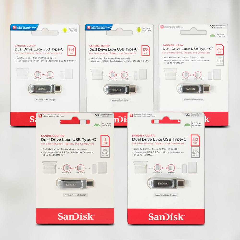 Gambar produk SanDisk Ultra Dual Drive Luxe USB Type C 3.1/3.2 Gen 1 1TB - SDDDC4
