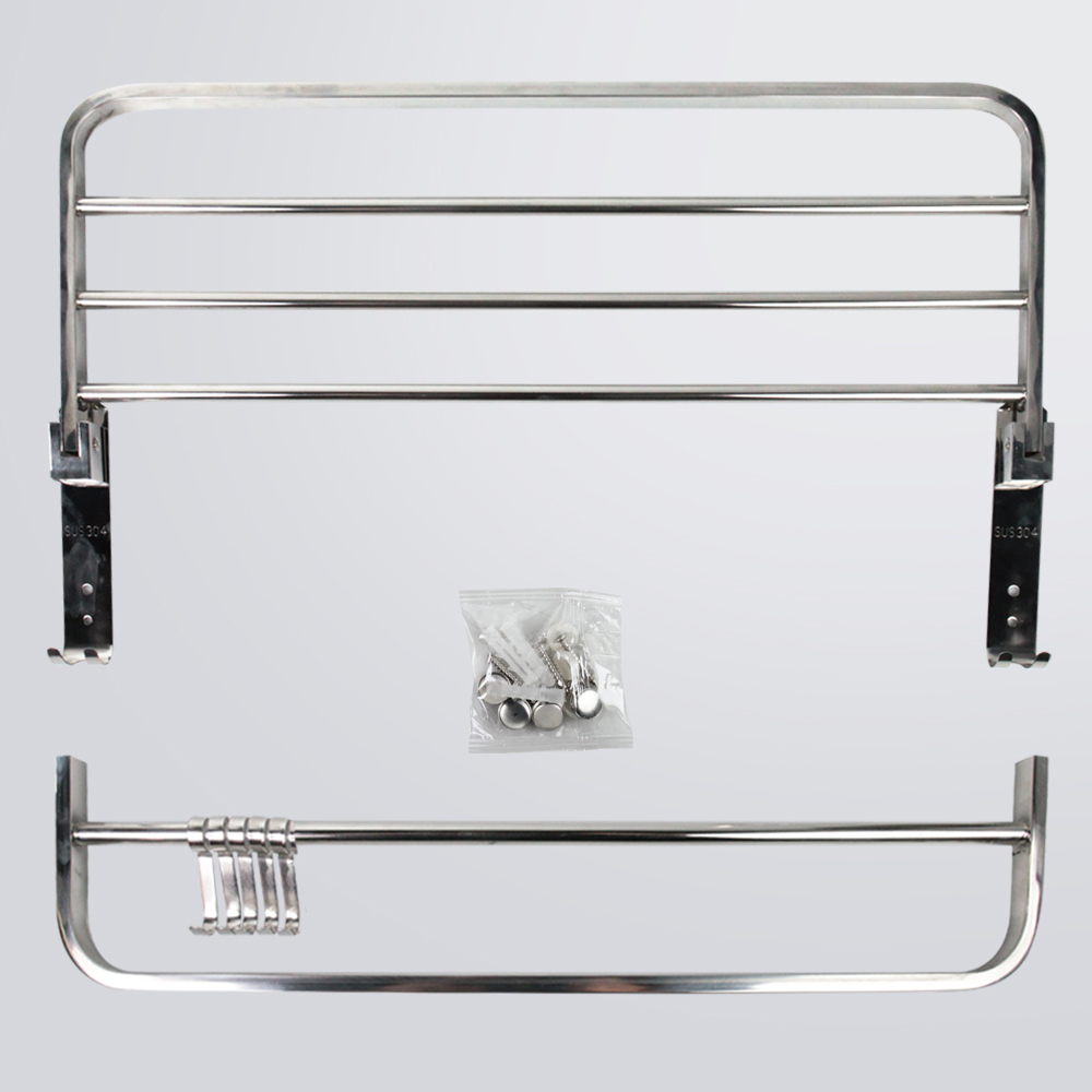 Gambar produk CANRY Rak Dinding Kamar Mandi Gantungan Handuk Double Layer Foldable 58cm - C2 - 6