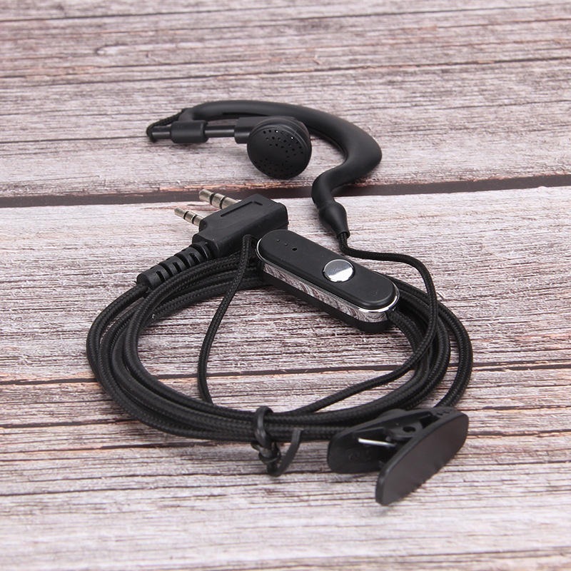 Gambar produk YUNUO Headset Mic Walkie Talkie PTT Single Earpiece 2 Pin Baofeng - ABX0