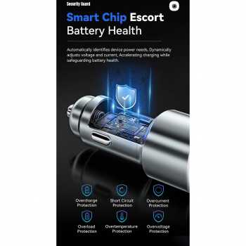 Gambar produk ESSAGER Car Charger Mobil Fast Charging LED Light USB Type C Port 89W - ES-CC16
