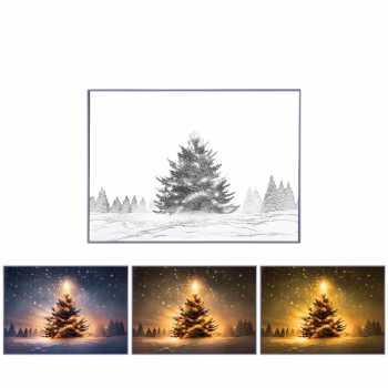 Gambar produk YORYZENG Lampu Meja Hias Lukisan 3in1 Color LED USB 30.5cm Christmas Tree - YY31