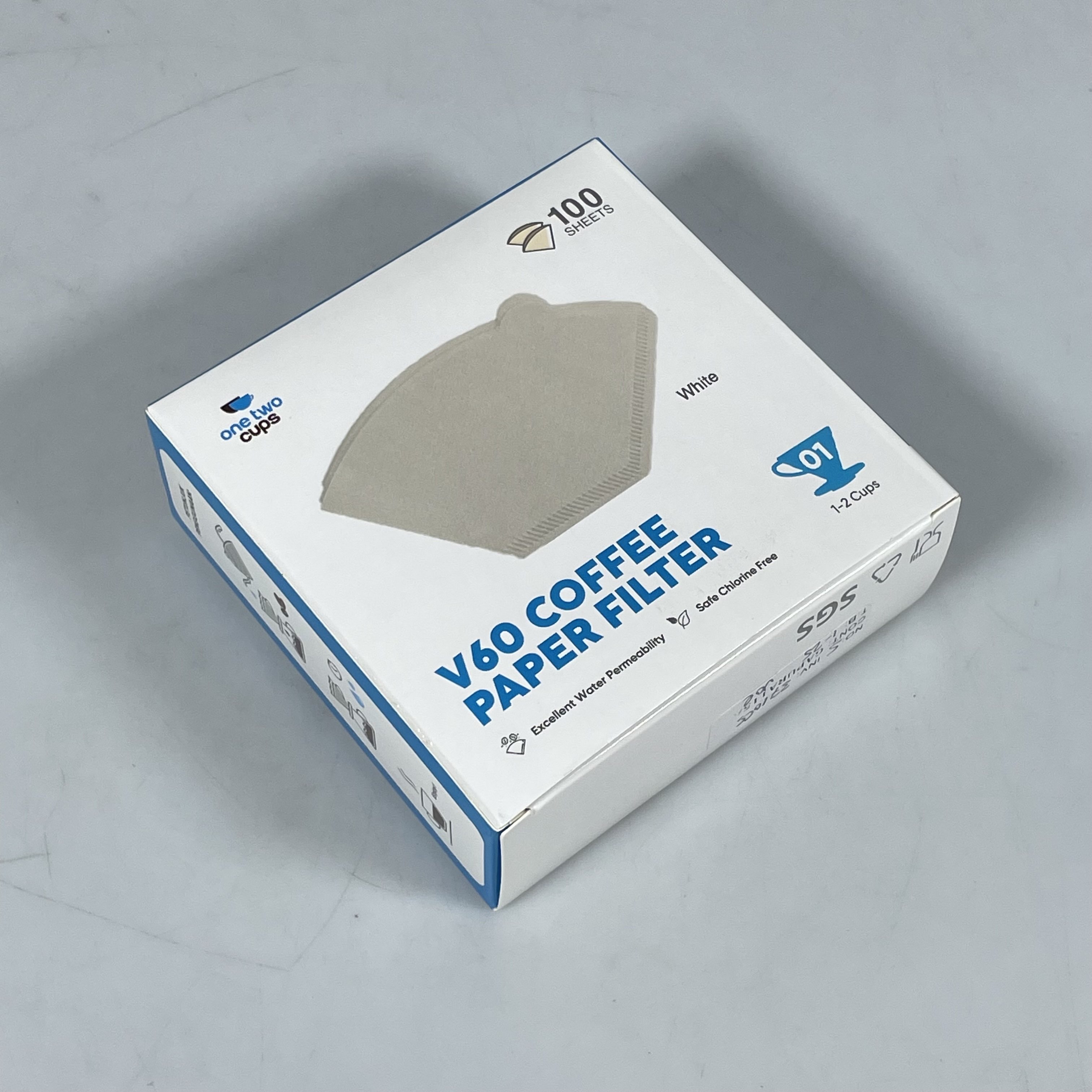 Gambar produk One Two Cups Kertas Saringan Kopi Filter Paper V60 1-2 Cup 100 PCS - KHM07