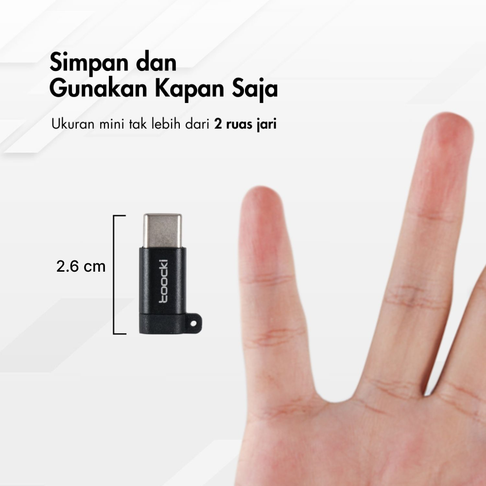 Gambar produk Toocki OTG USB Micro to Type C 3.0 Adapter Converter with Lanyard - TZJTCM-XK01