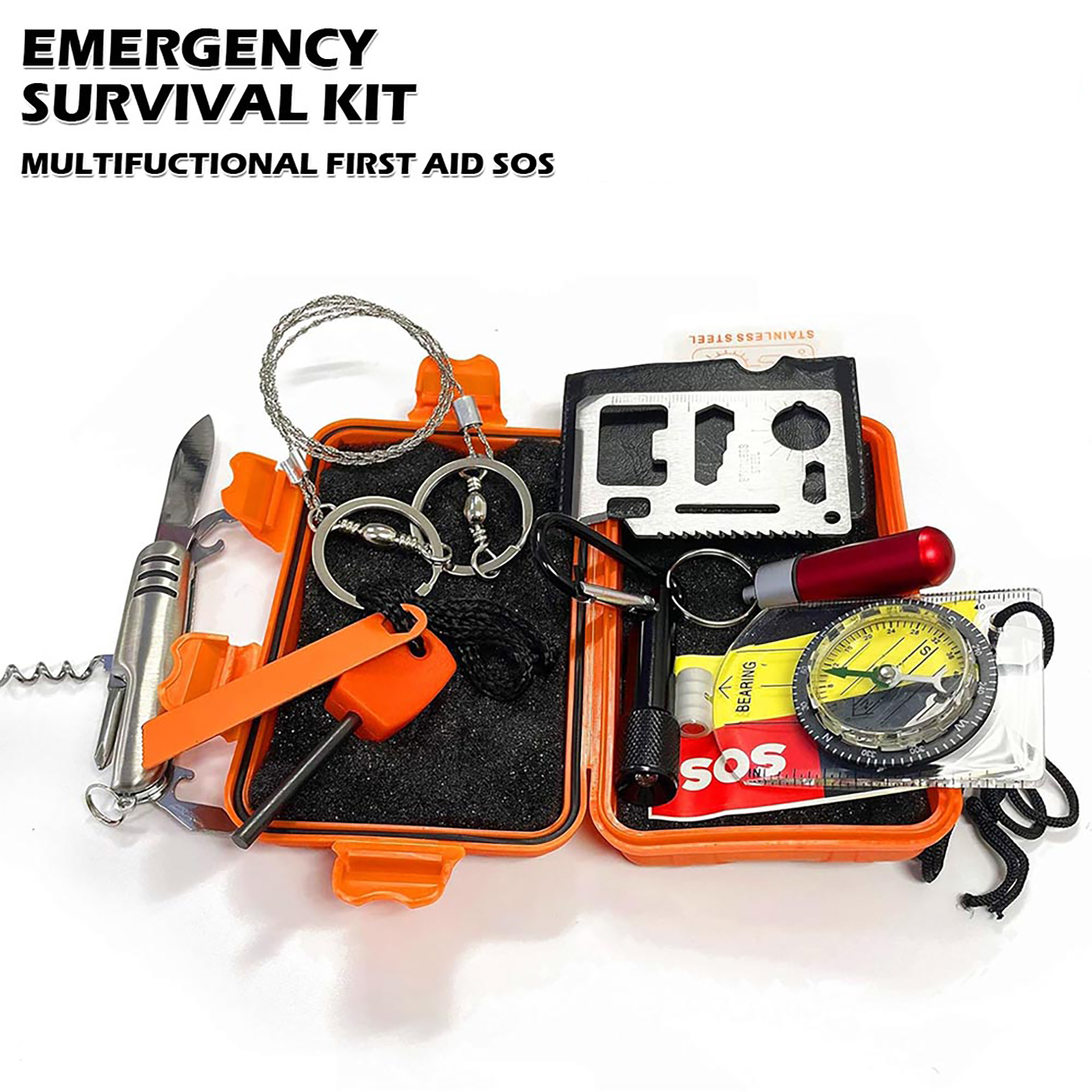 Gambar produk FervorFOX Emergency Survival Kit Multifunctional First Aid SOS - J020