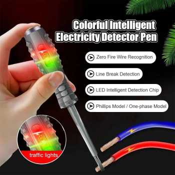 Gambar produk QMT Obeng Test Pen Pendeteksi Aliran Arus Listrik 12-220V - Q501
