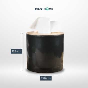 Gambar produk TaffHOME Kotak Tisu Kayu Multifungsi Wooden Tissue Box Tabung - ZJ003