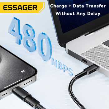 Gambar produk ESSAGER OTG Adapter Type C Male to Lightning Female Fast Charging 3A - EZJLT-HW01-P