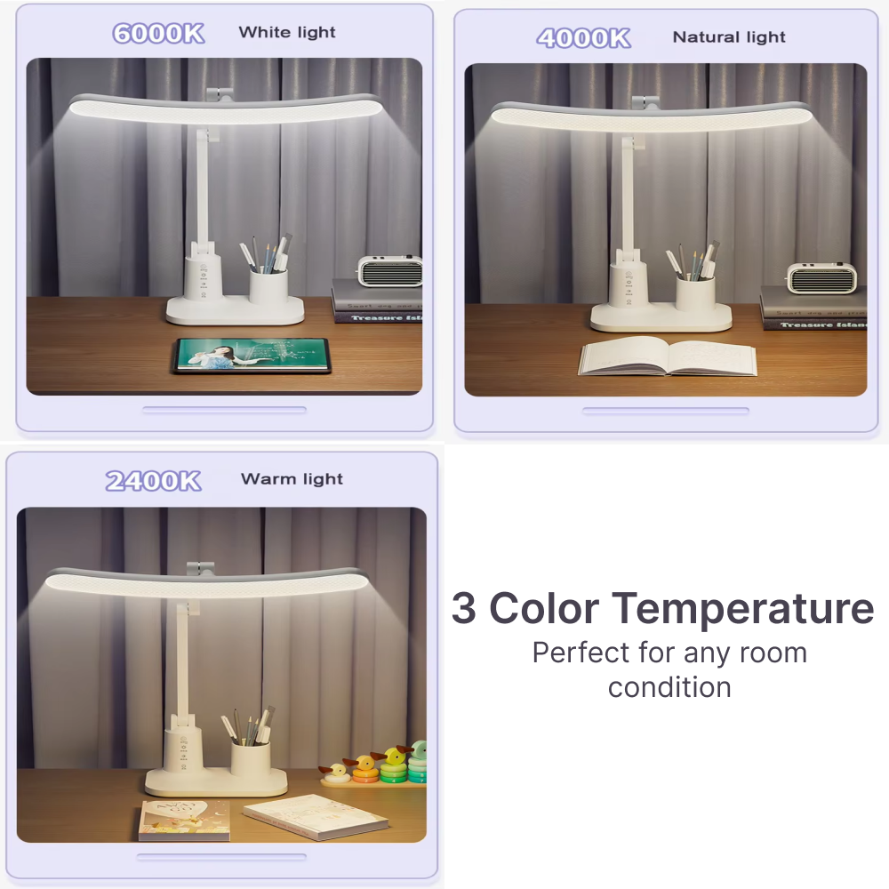 Gambar produk AURO Lampu Meja Belajar LED Eye Protection 3in1 Color Pen Holder 16.2W - 1516-35