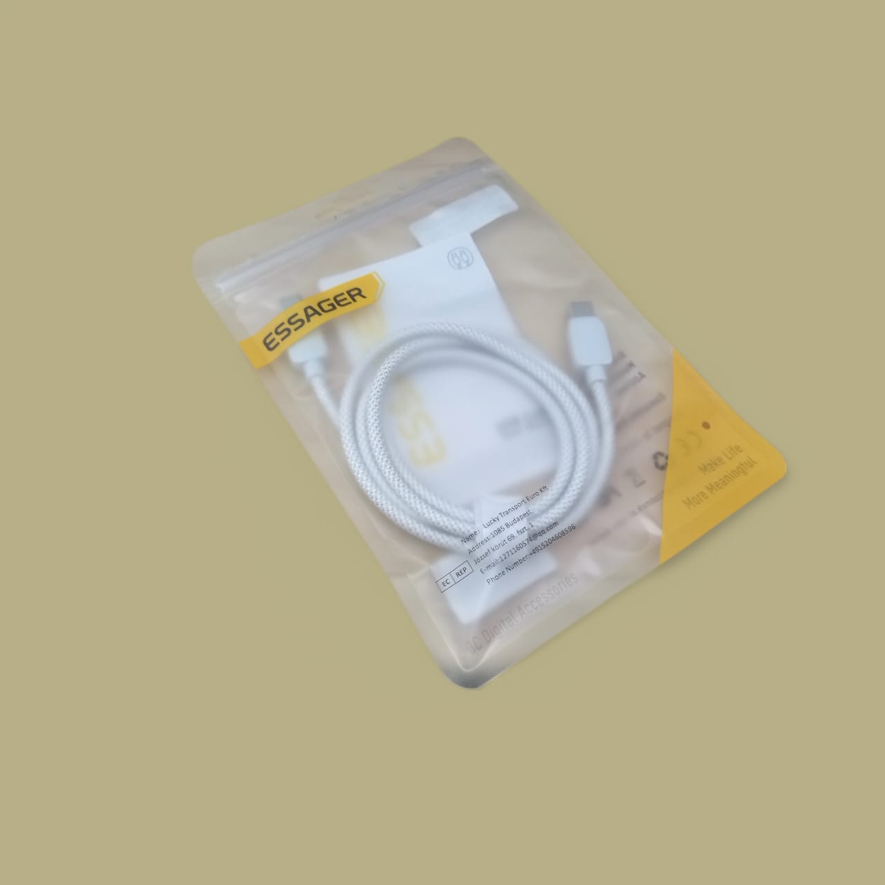 Gambar produk ESSAGER Kabel Data USB Type C to Type C Fast Charging 5A 100W 1M - ES-X46