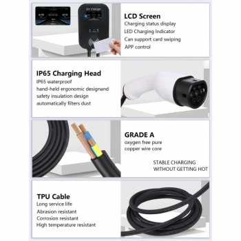 Gambar produk IPENGEN Charger Mobil Listrik EV Smart App Swipe Card Type 2 Female 16A 11kW 3 Phase - PG01