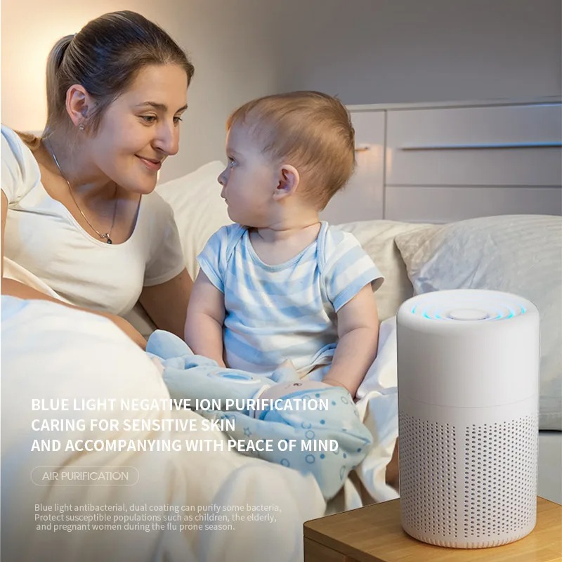 Gambar produk CREAROMA Air Purifier Deodorizer Carbon Filter Negative Ion Blue Light - EJ-JHQ01