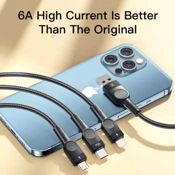 Gambar produk ESSAGER Kabel Data 3in1 Type C Micro Lighting Fast Charging 66W 1.2M - EXCMTL-XJ01
