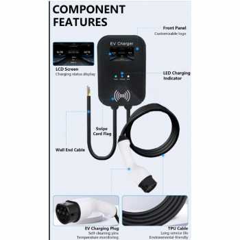 Gambar produk IPENGEN Charger Mobil Listrik EV Swipe Card Type 2 Female 16A 11kW 3 Phase - PG01