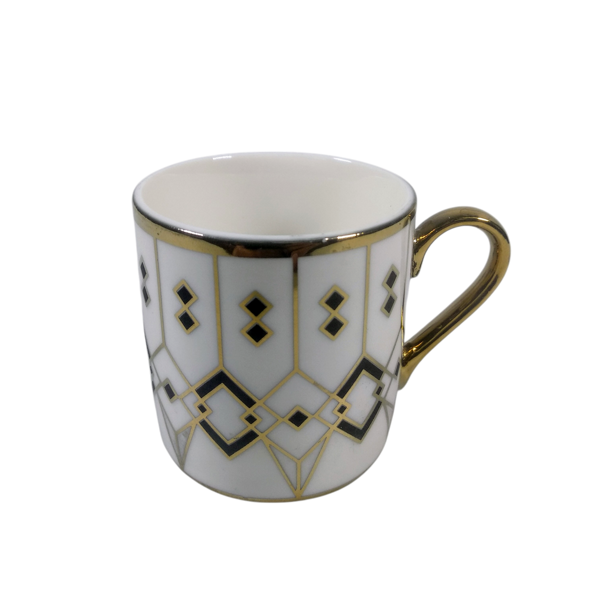 Gambar produk ONLYJIA Set Cangkir Kopi Keramik 6in1 Plated Pattern Coffee Cup 90ml Geometric Tapestry - DW3355